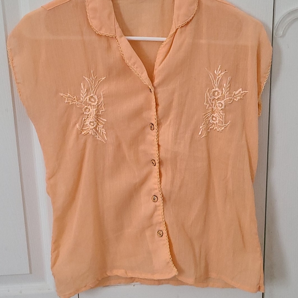 Vintage peach blouse